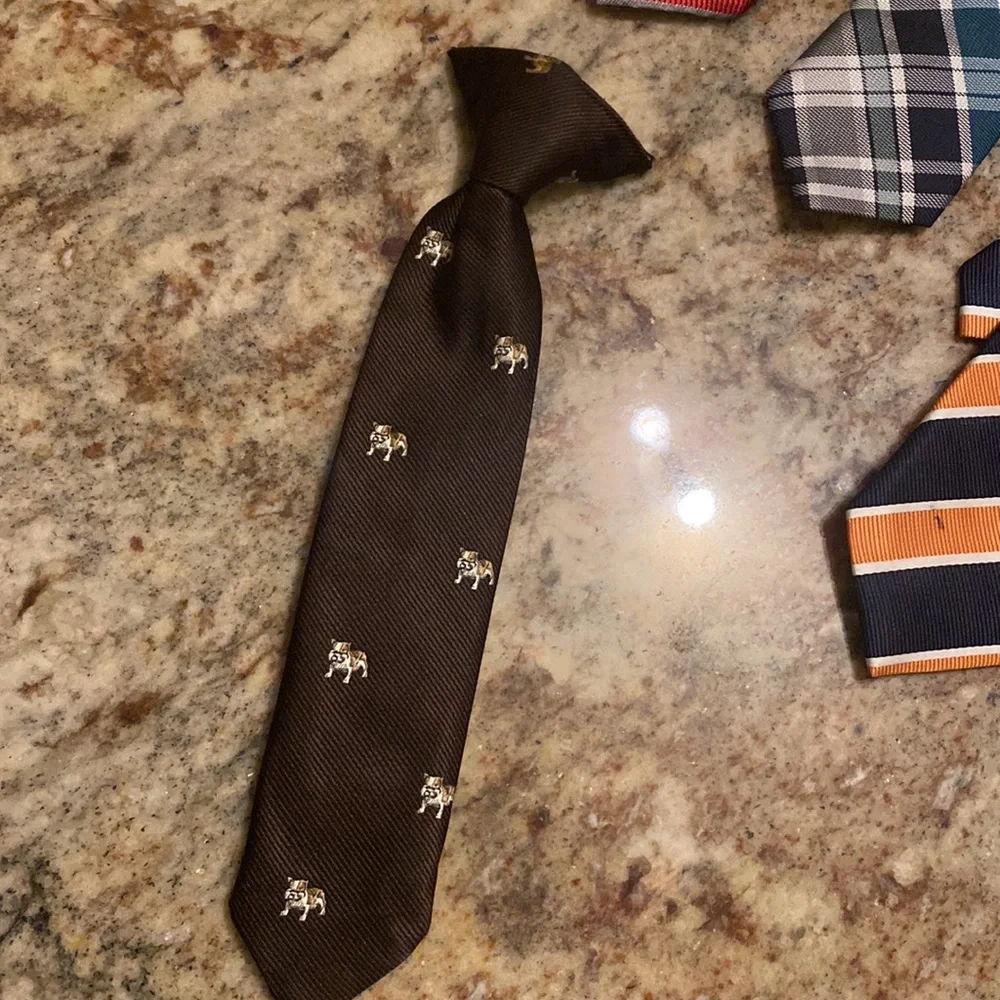 Lot/bundle different size clip ties, bow tie, and one snap tie